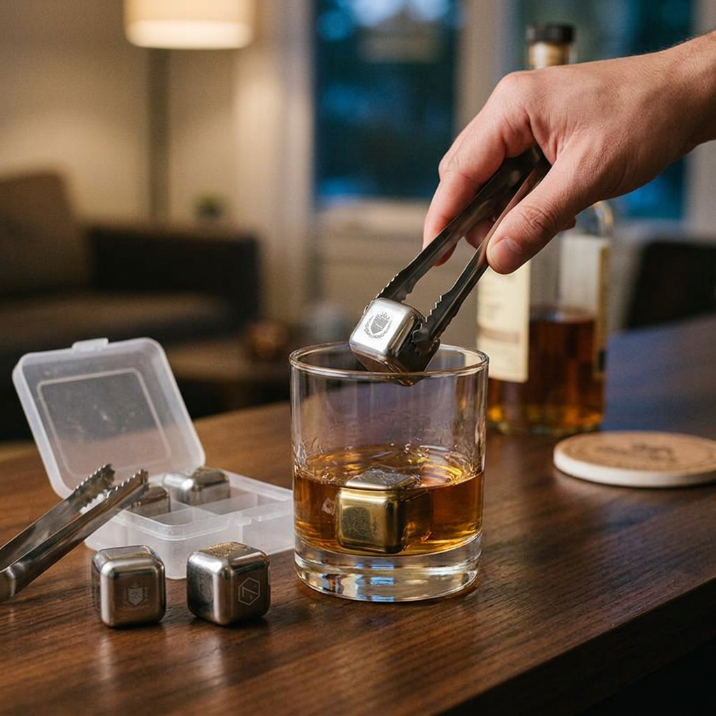 Custom Logo Stainless Steel Eco-friendly Ice Cube Set