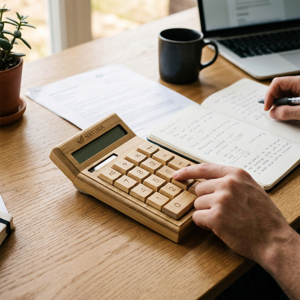 Custom Logo Bamboo and Wood Calculator