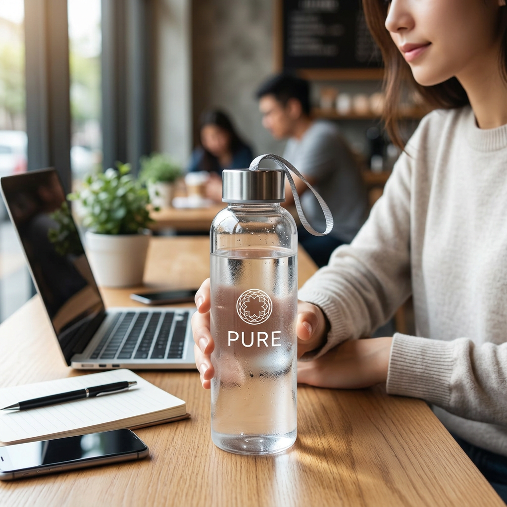 Custom Logo Transparent Glass Water Cup