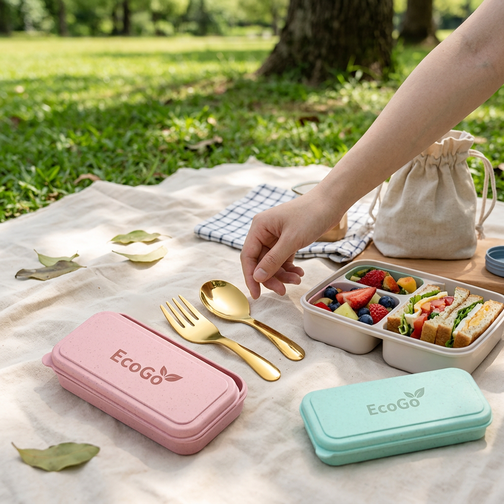 Custom Logo Mini Eco-friendly Cutlery Set (2-piece Set)