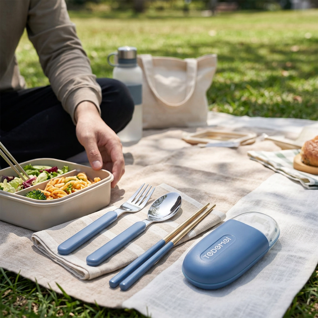 Custom Logo Compact Stainless Steel Cutlery Set