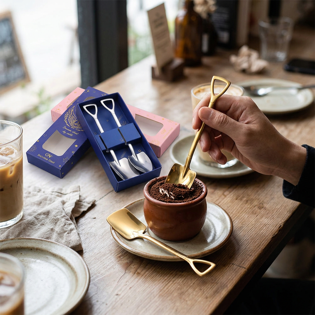 Custom Logo 2-Piece Shovel-Style Spoon Set
