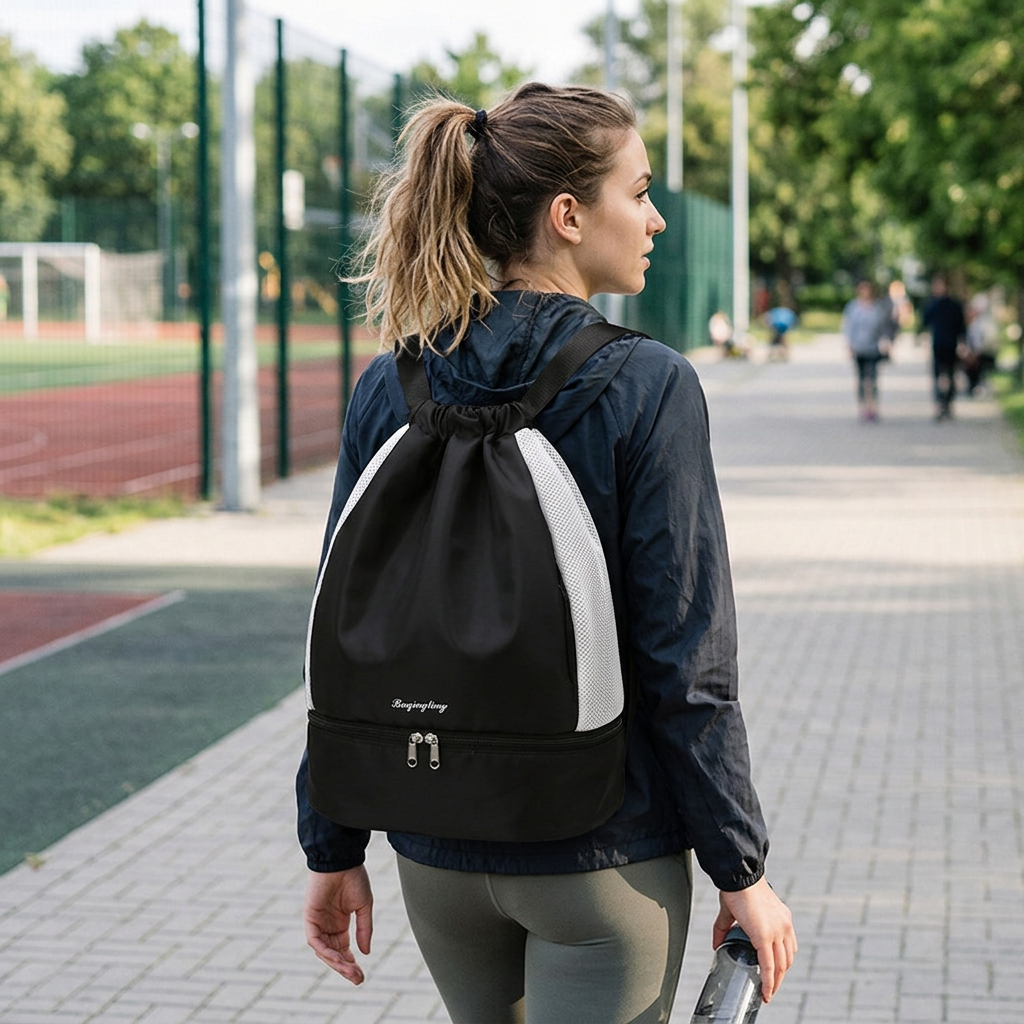 Custom Logo Fitness Sports Dry and Wet Separation Backpack