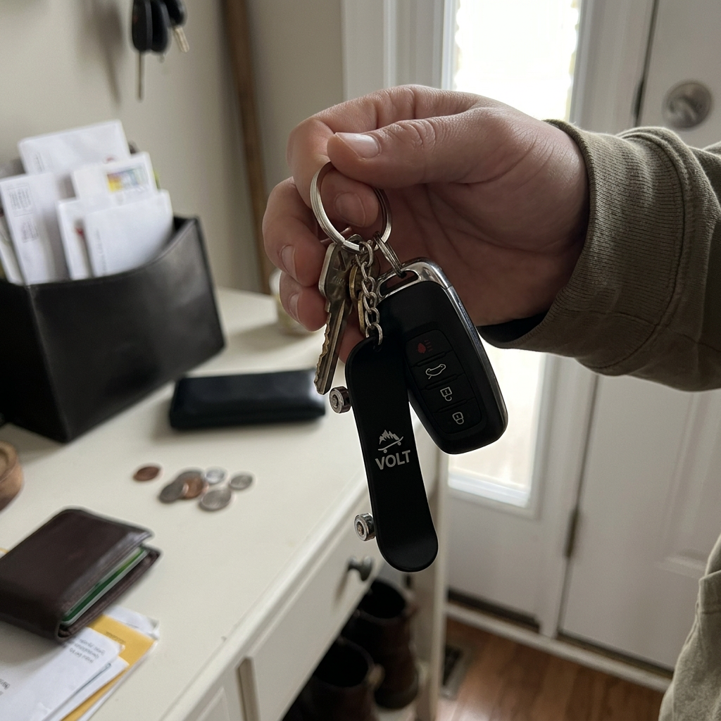 Custom Logo Metal Skateboard-shaped Keychain