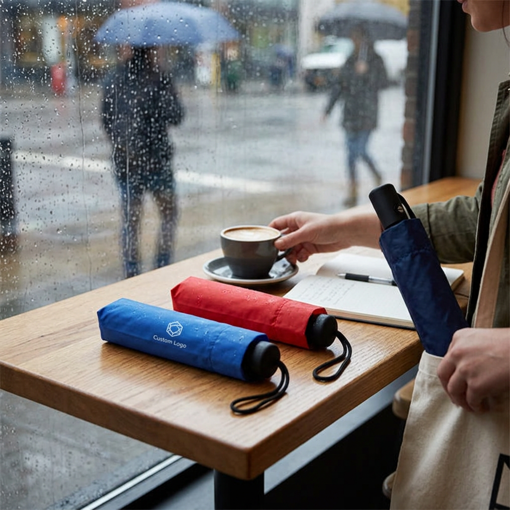 Custom Logo Manual Simple Solid Color Umbrella