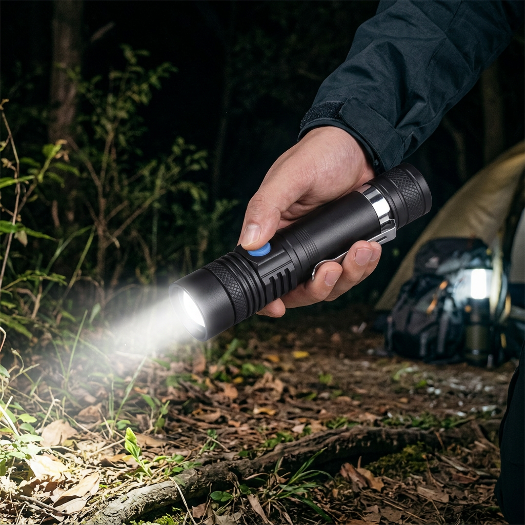 Custom Logo Portable Aluminum Alloy Bright Flashlight