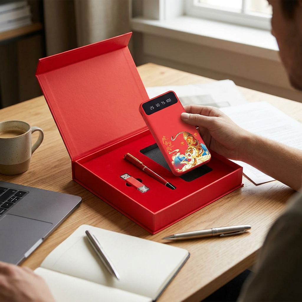 Custom Logo Elegant Power Bank Gift Box