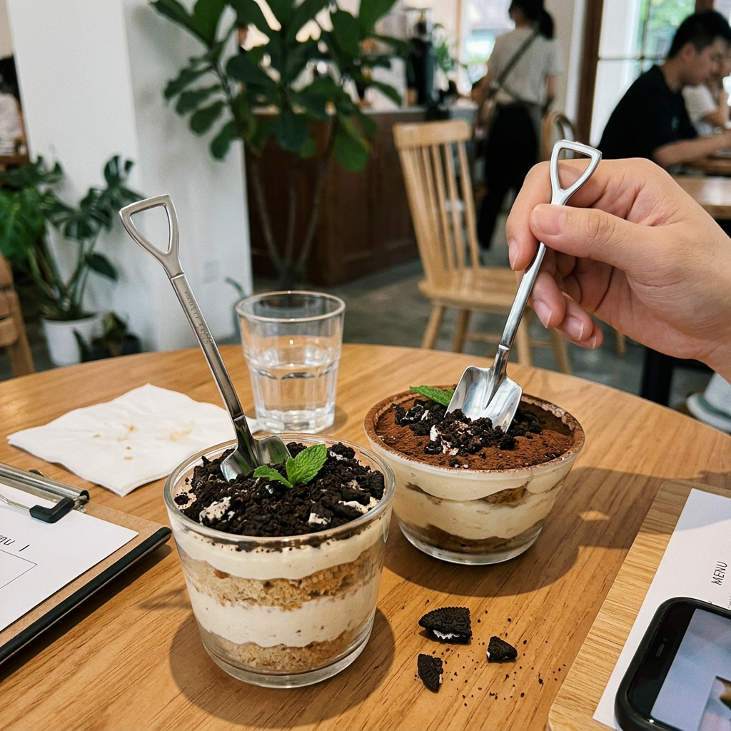 Custom Logo Shovel-shaped Dessert Spoon