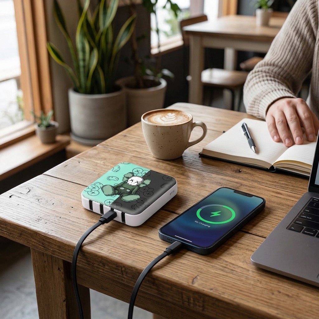 Custom Logo Square Multi-Wire Power Bank