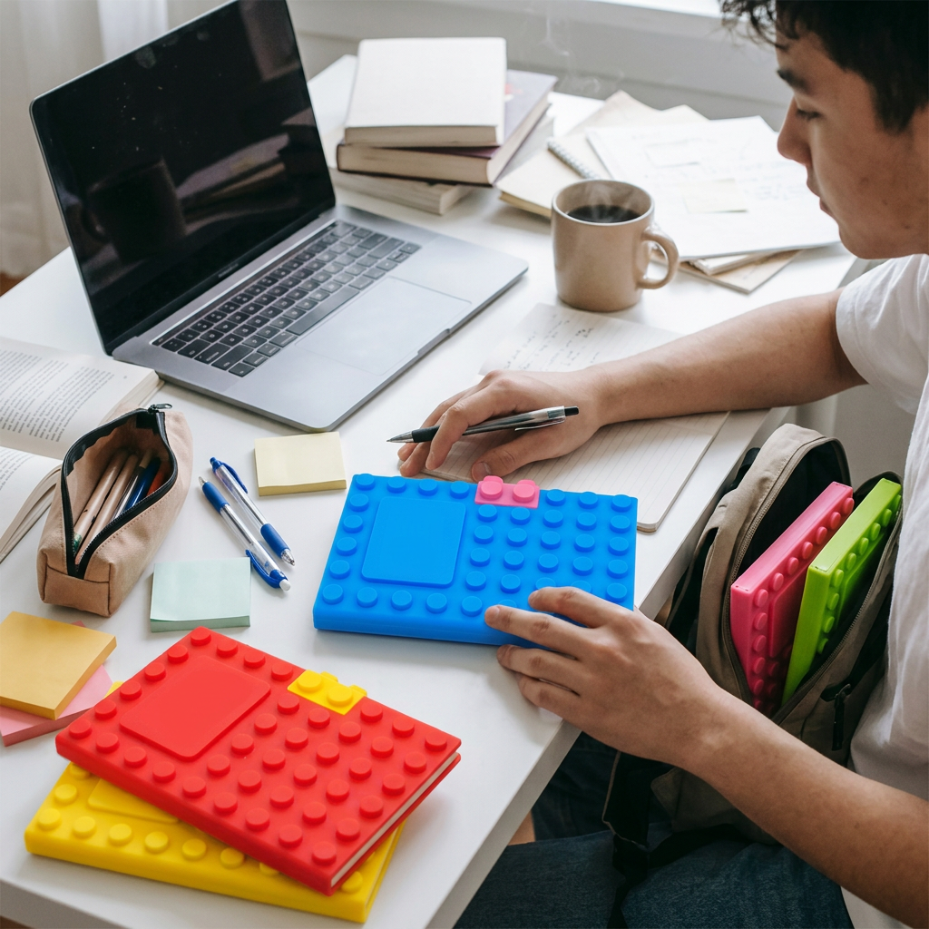 Custom Logo Building Block-shaped Notebook
