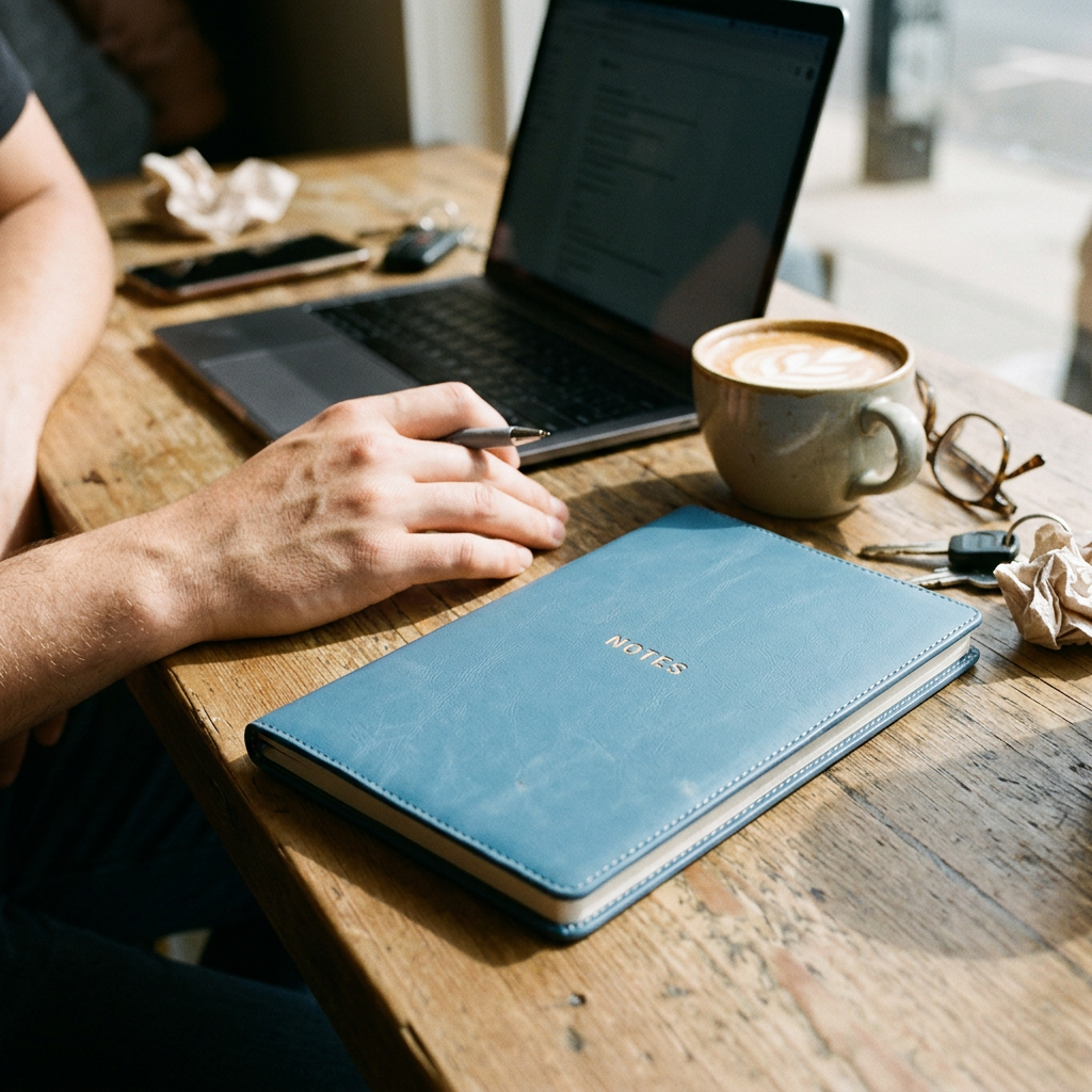 Custom Logo Simple Plain Leather Notebook