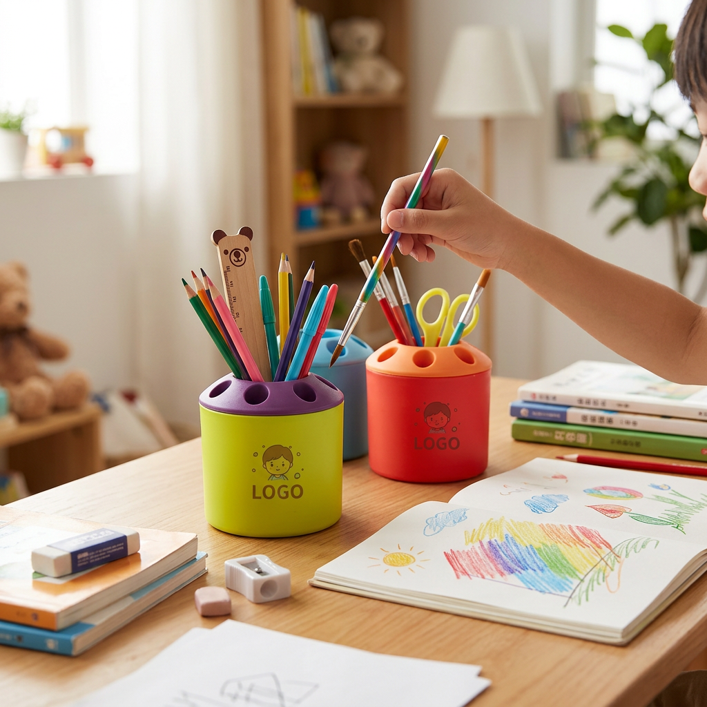 Custom Logo Colorful Multifunctional Pen Holder
