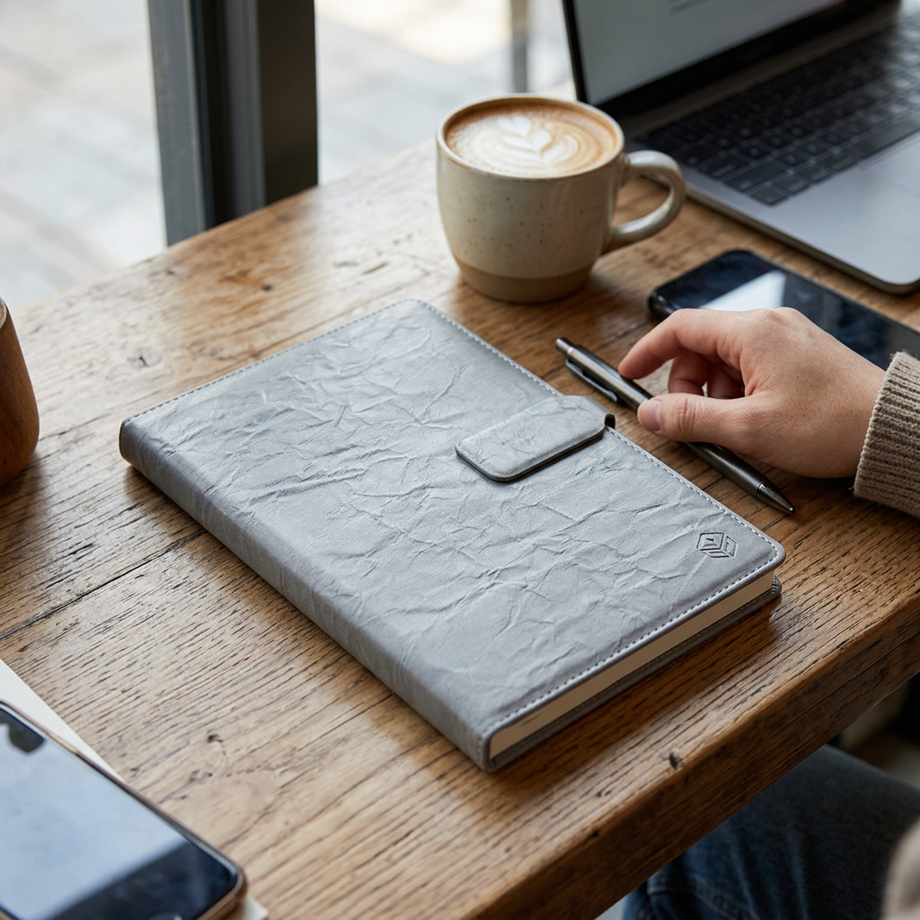 Custom Logo Leather Magnetic Business Notebook