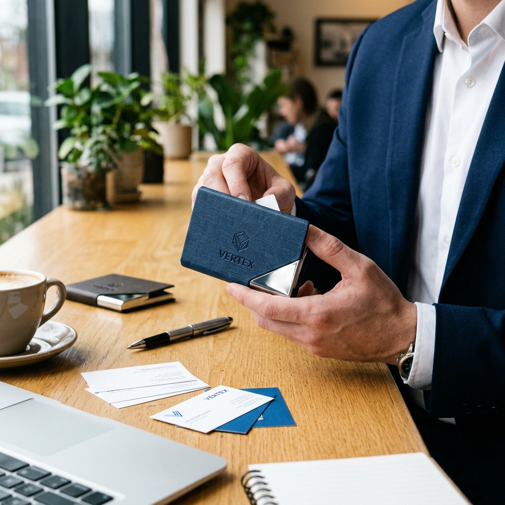 Custom Logo PU Leather Magnetic Business Card Holder