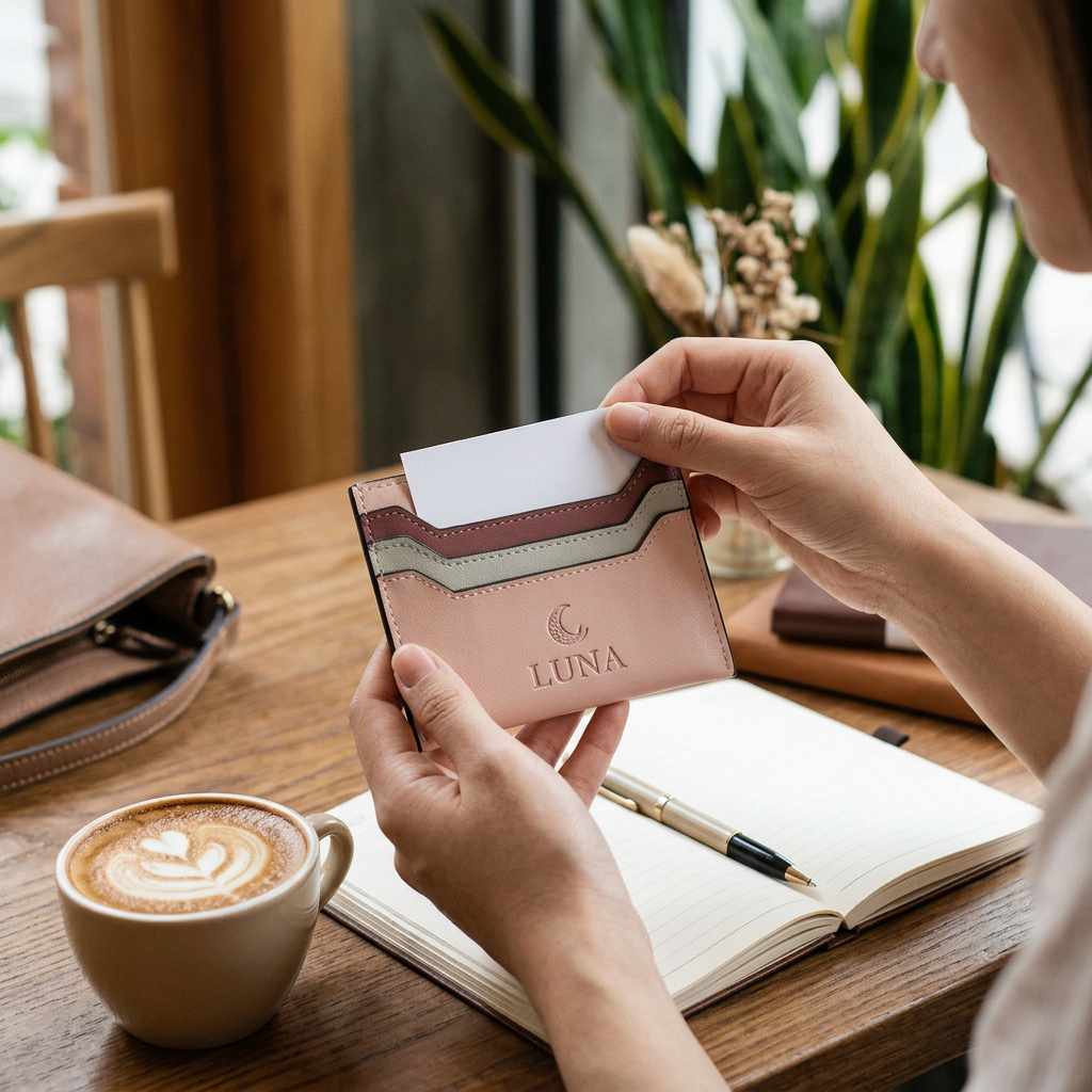 Custom Logo Leather Business Card Holder