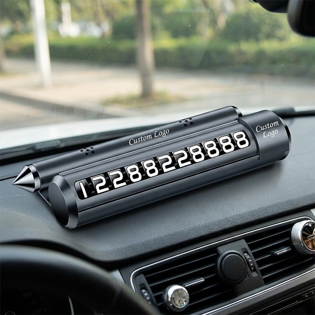 Custom Logo 4-in-1 Parking Plate Mobile Phone Holder