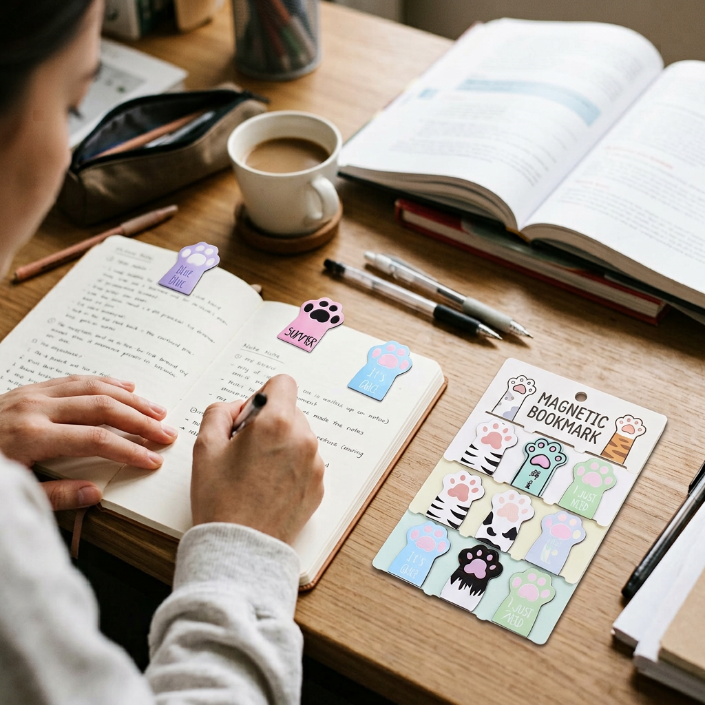 Custom Logo Magnet Advertising Cartoon Bookmark 6 Pack