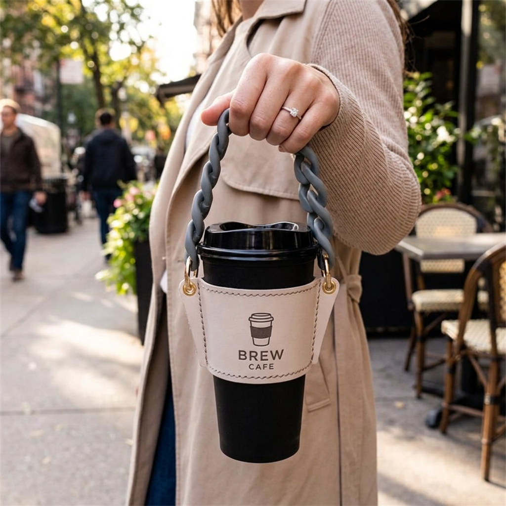 Custom Logo Leather Tote Drink Bag