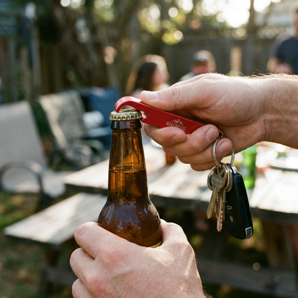 Custom Logo Aluminum Alloy Beer Keychain