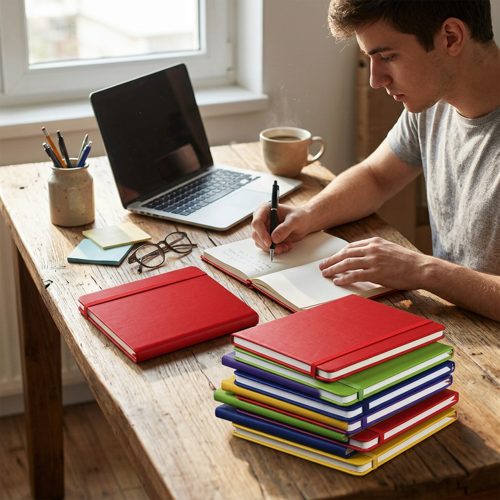Custom Logo Color Printable Leather Side Strap Notebook