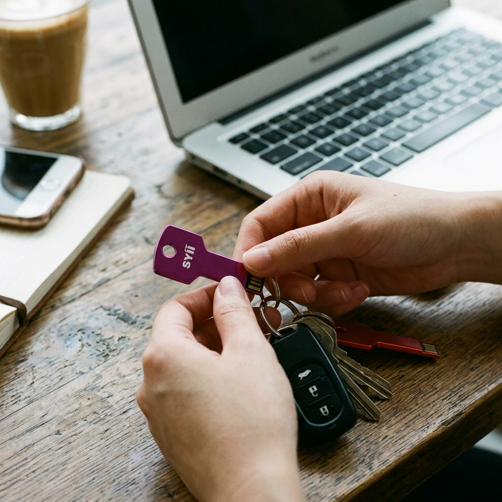 Custom Logo Key-shaped Flash Drive