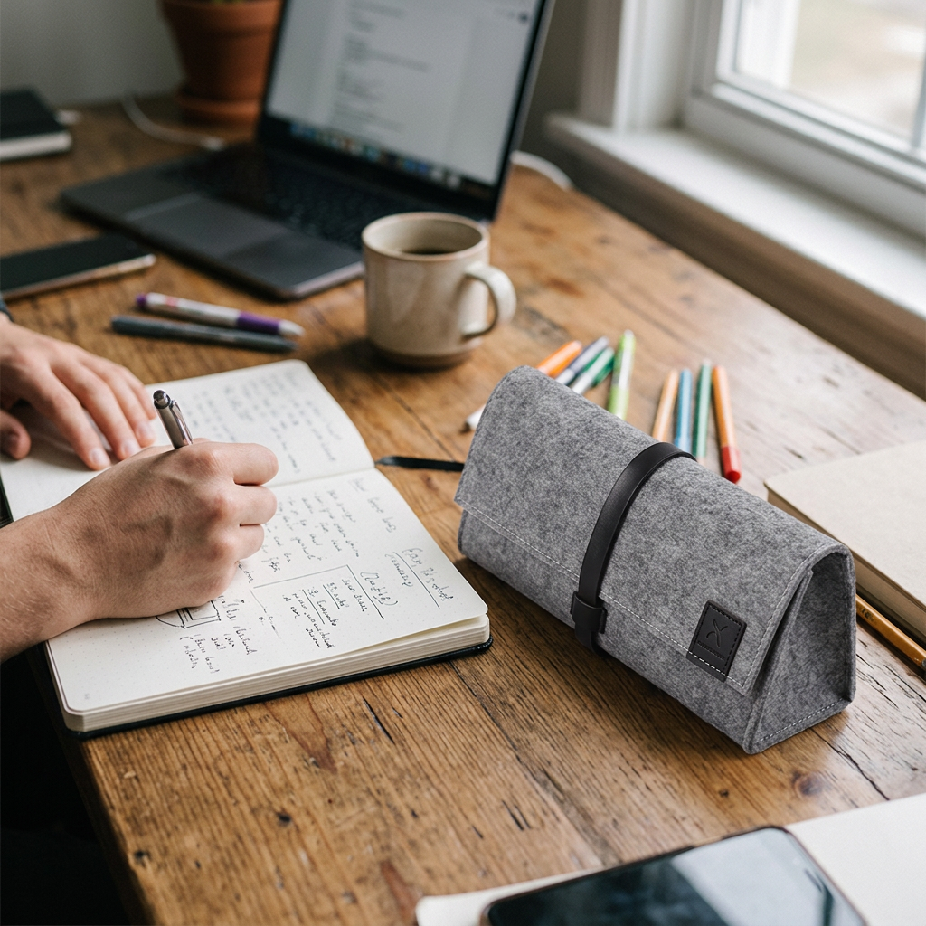 Custom Logo Felt Cloth Pen Bag