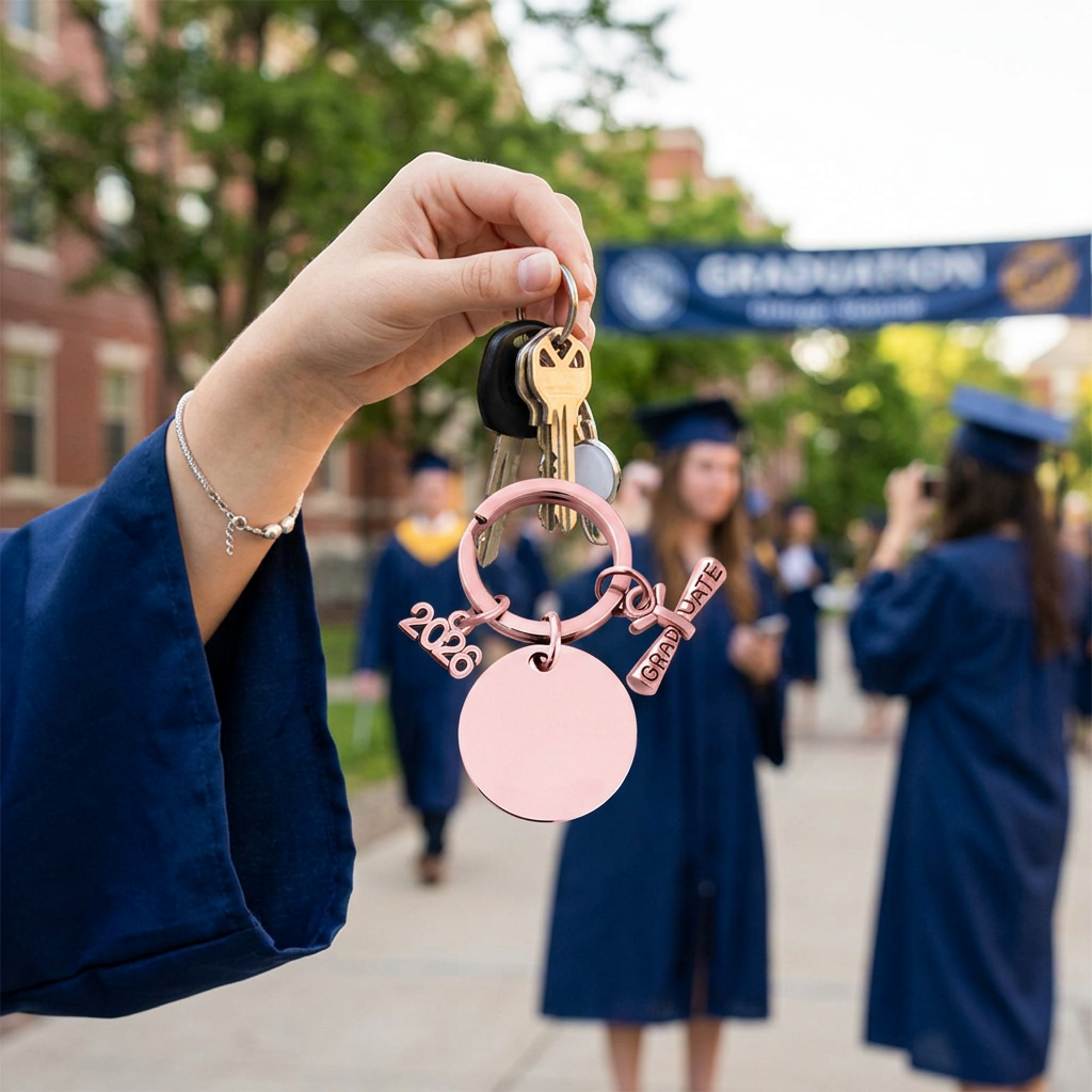 Custom Logo Graduation Shaped Metal Keychain