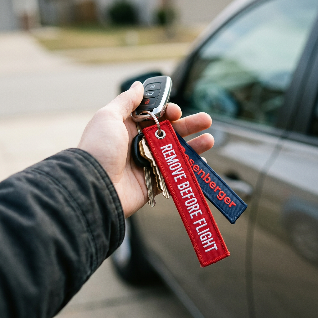 Custom Logo Embroidered Keychains