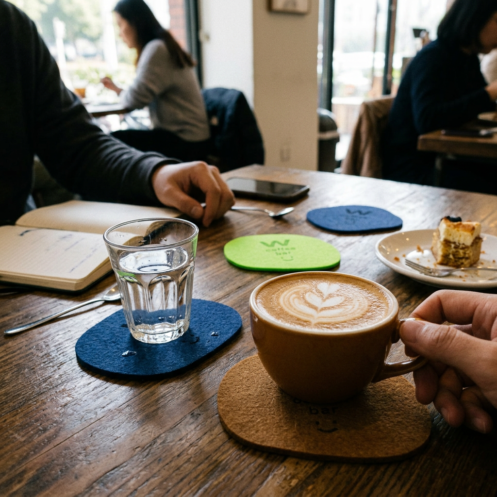 Custom Logo Felt Cloth Coasters in a Variety of Shapes