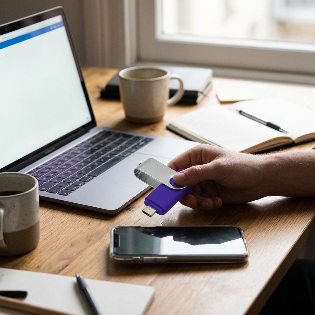 Custom Logo Mobile Phone and Computer Dual-purpose Rotating Flash Drive
