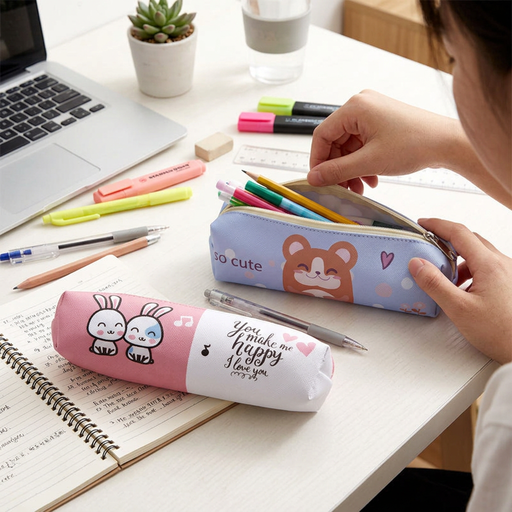 Custom Logo Roller Cute Shaped Pencil Case