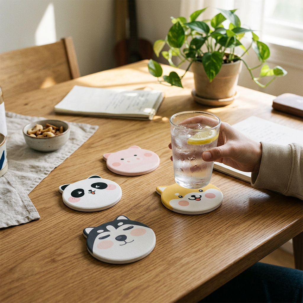 Custom Logo Animal-shaped Diatomaceous Earth Coasters