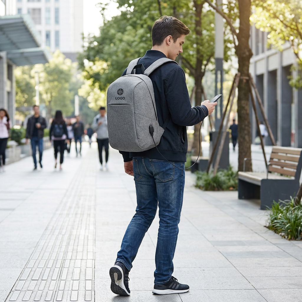 Custom Logo USB Charging Portable Backpack