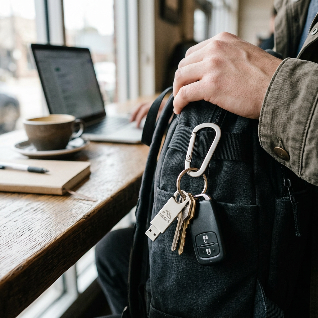 Custom Logo Carabiner Ring Flash Drive