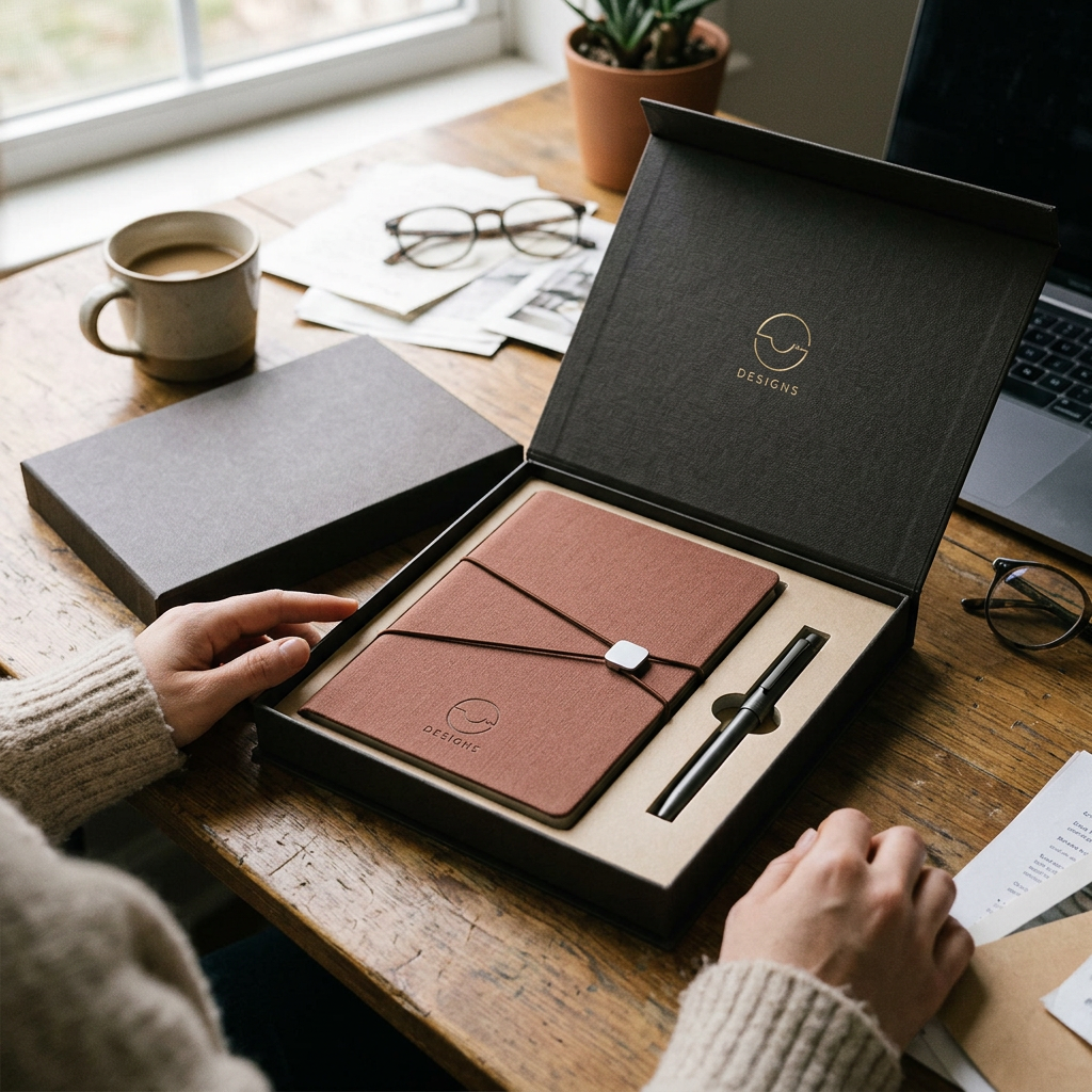 Custom Logo Classic A5 Notebook Gift Box