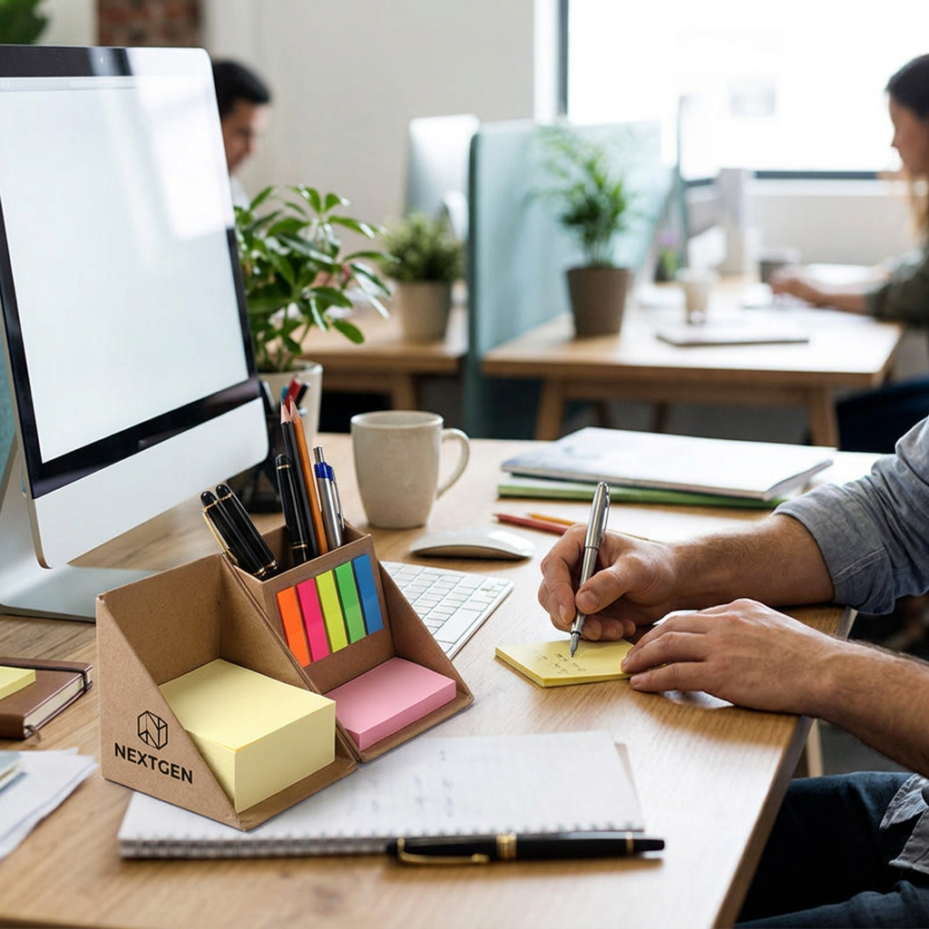 Custom Logo Office Post-it Note Pen Holder