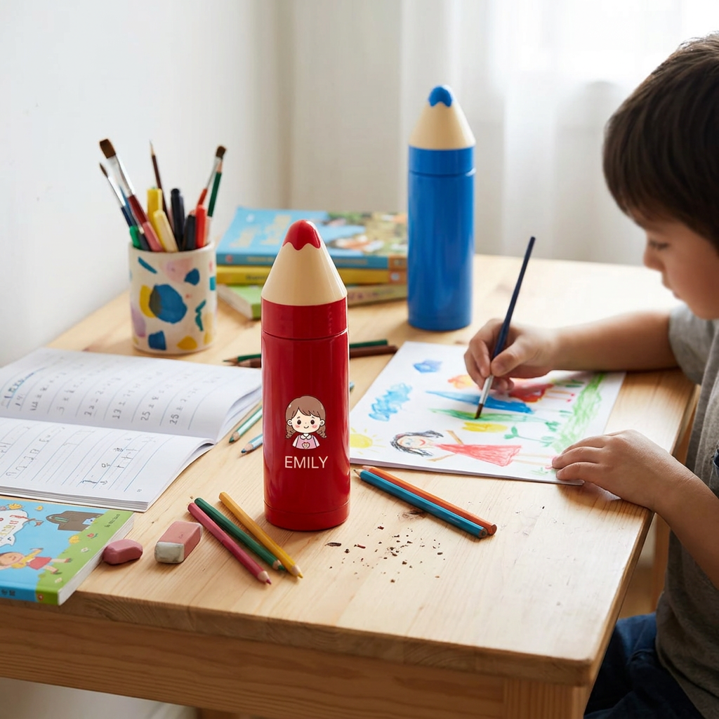 Custom Logo Creative Pencil-shaped Thermos Cup