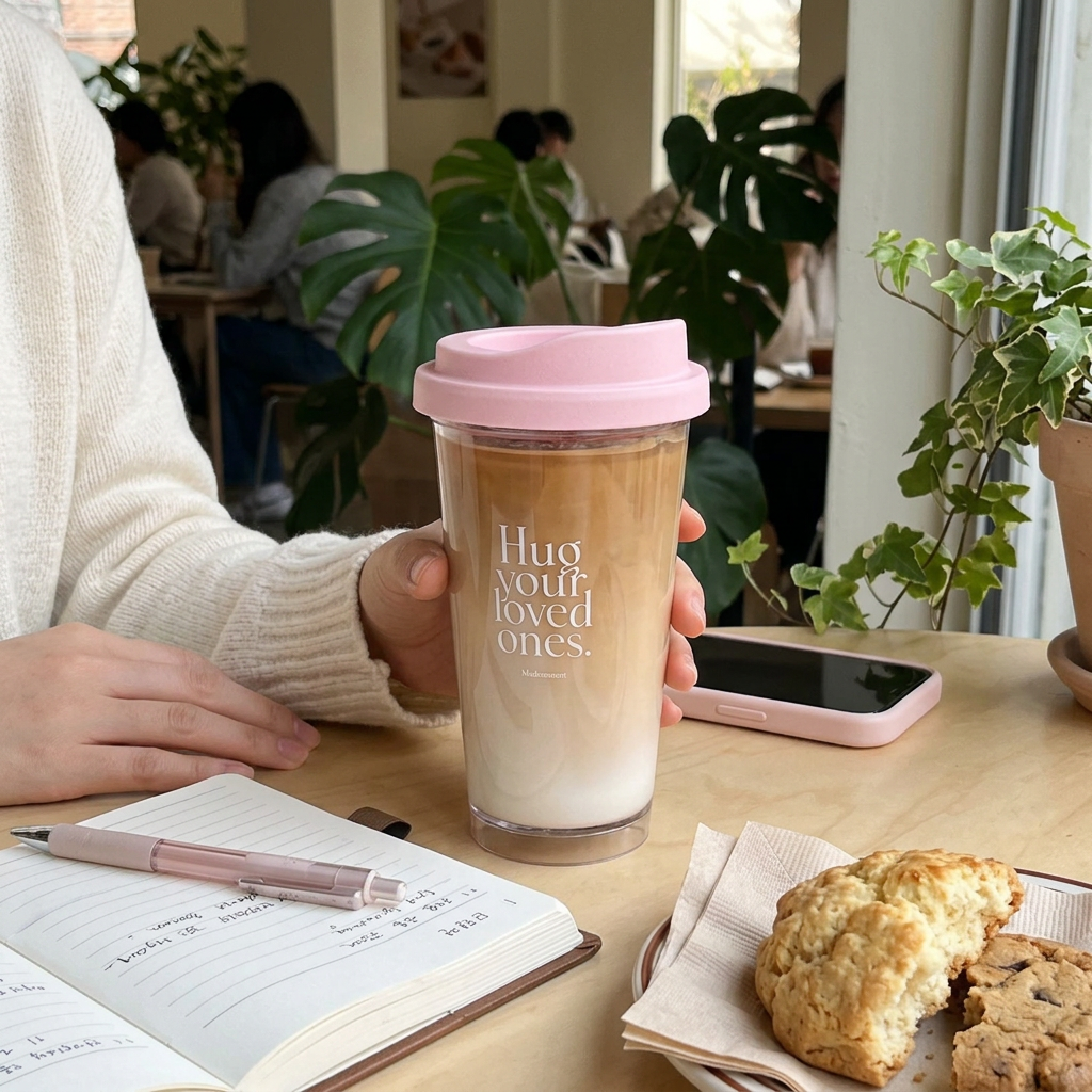 Custom Logo Cute Apple Korean Style Coffee Cup Milk Tea Cup