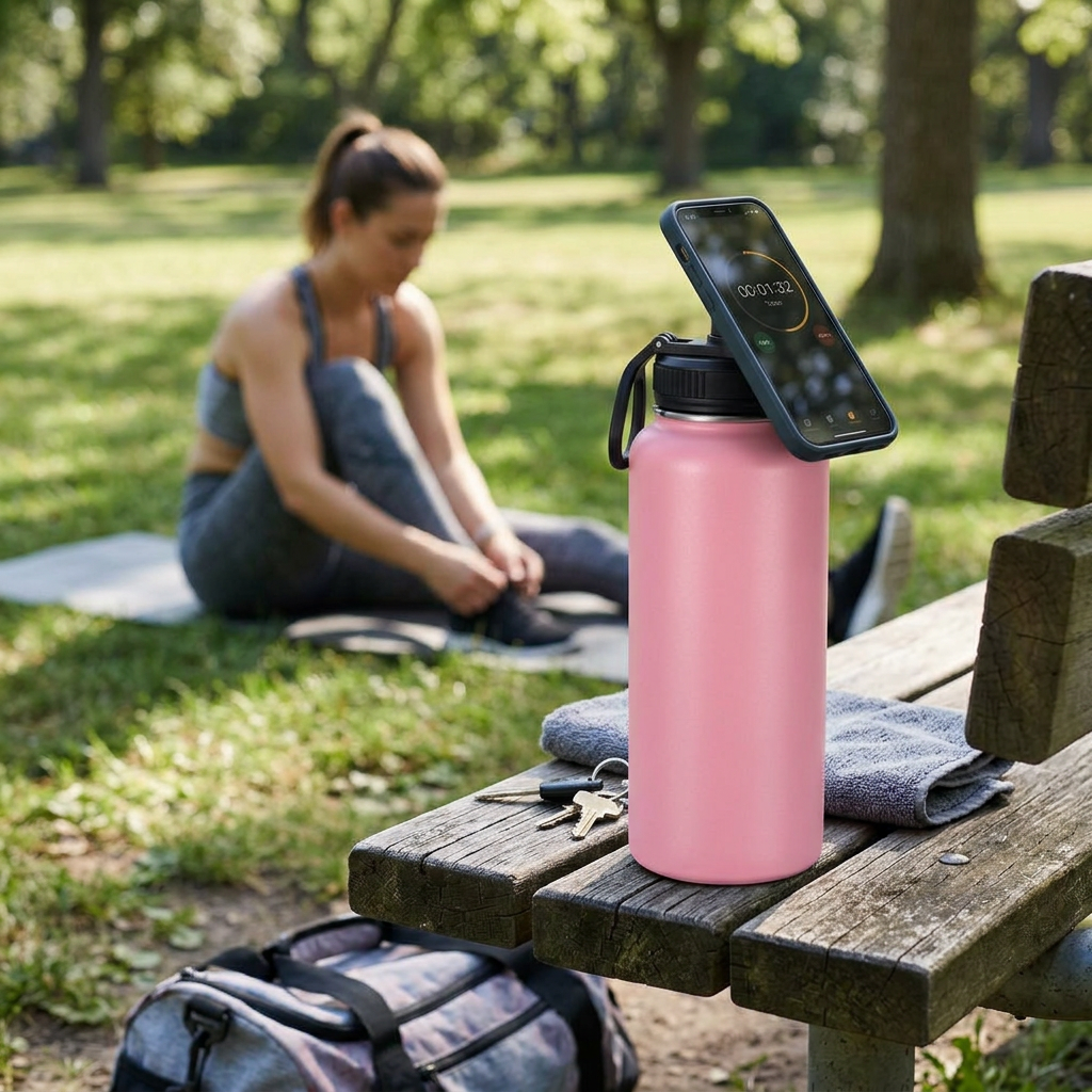 Custom Logo Magnetic Mobile Phone Holder Sports Thermos Cup