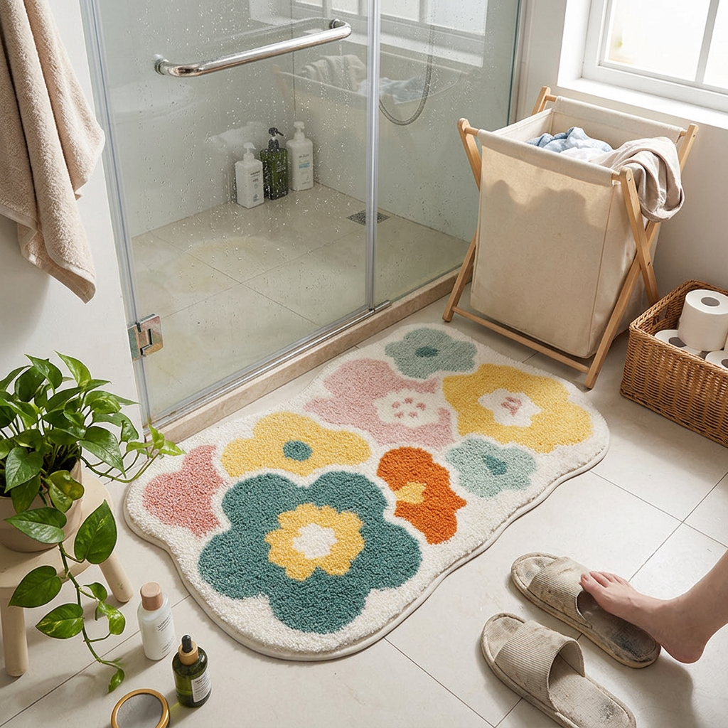 Custom Logo Non-slip Household Flocked Floor Mat