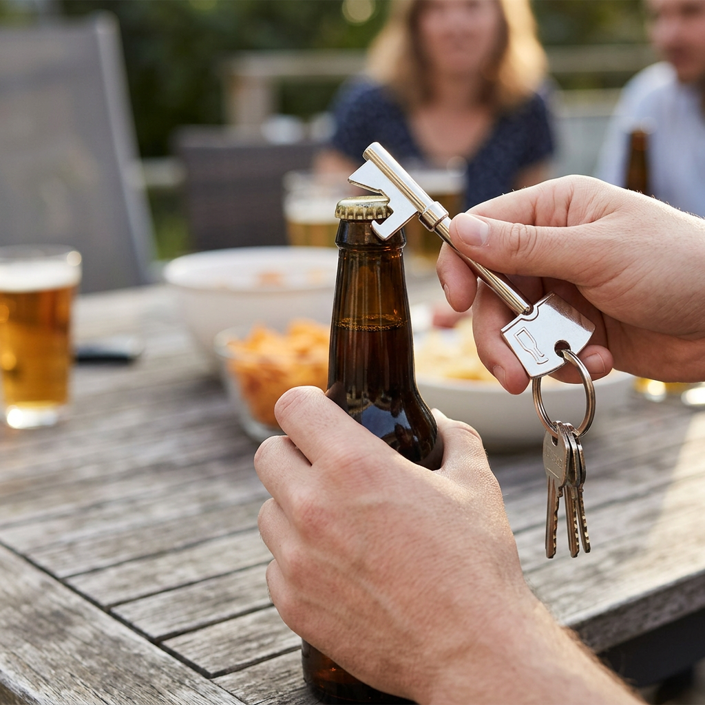 Custom Logo Bottle Opener Charm Keychain