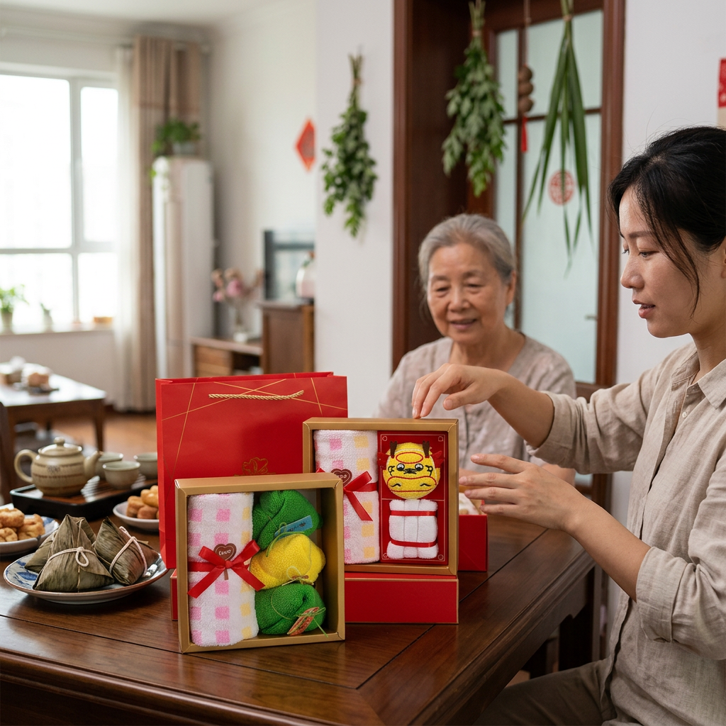 Custom Logo Zongzi-shaped Towel Gift Box
