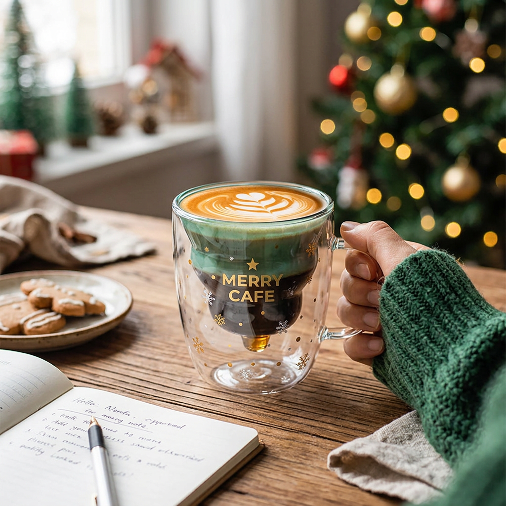 Custom Logo Christmas Tree Double Cup