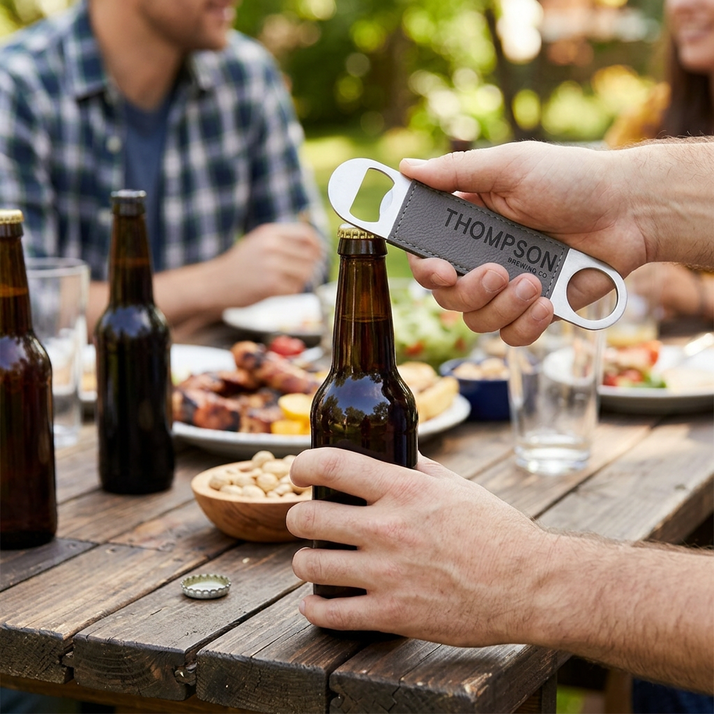 Custom Logo Leather Beer Bottle Opener