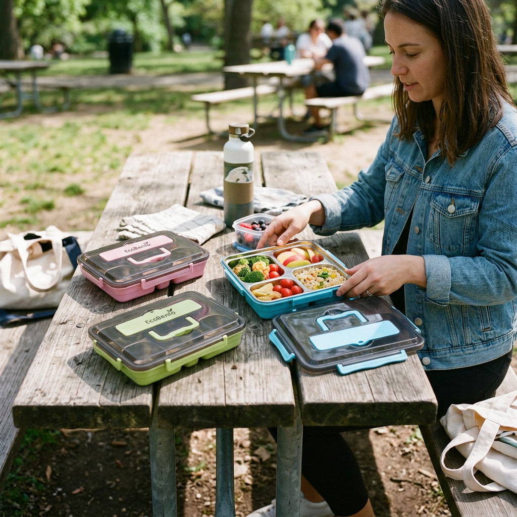 Custom Logo Stainless Steel Multi-Compartment Bento Box