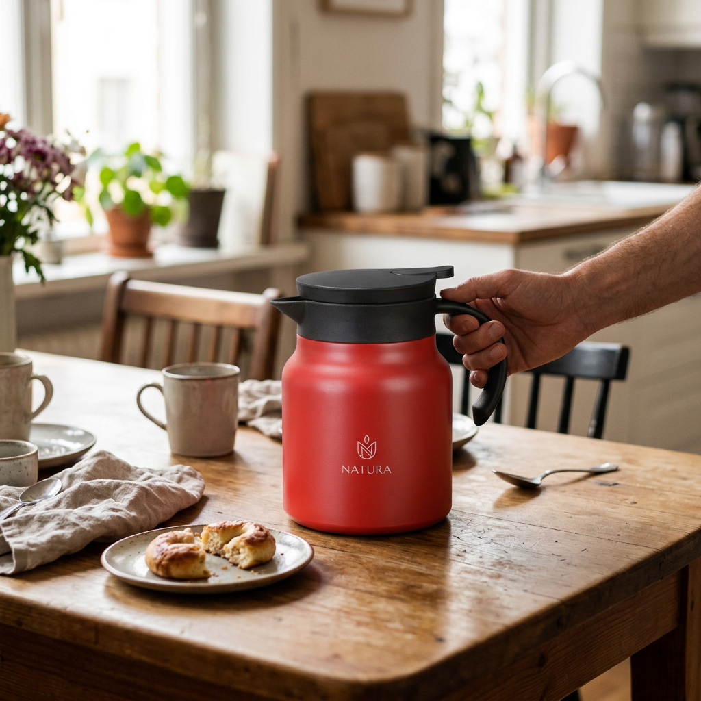 Custom Logo Handle Vacuum Thermos Pot
