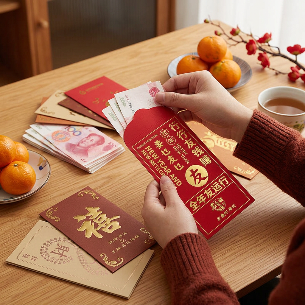 Custom Logo Hot Stamping Red Envelope Bag