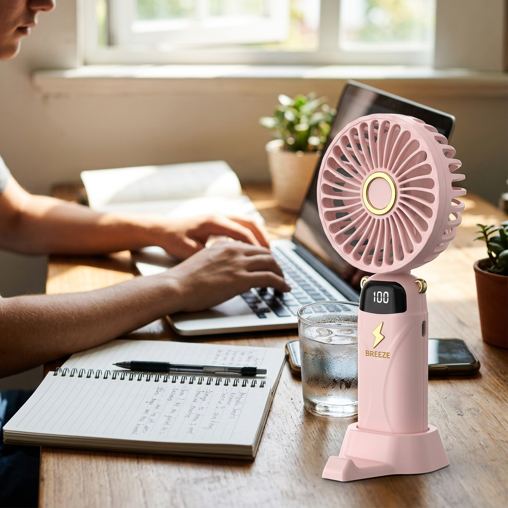 Custom Logo Five-Stop Desktop Fan