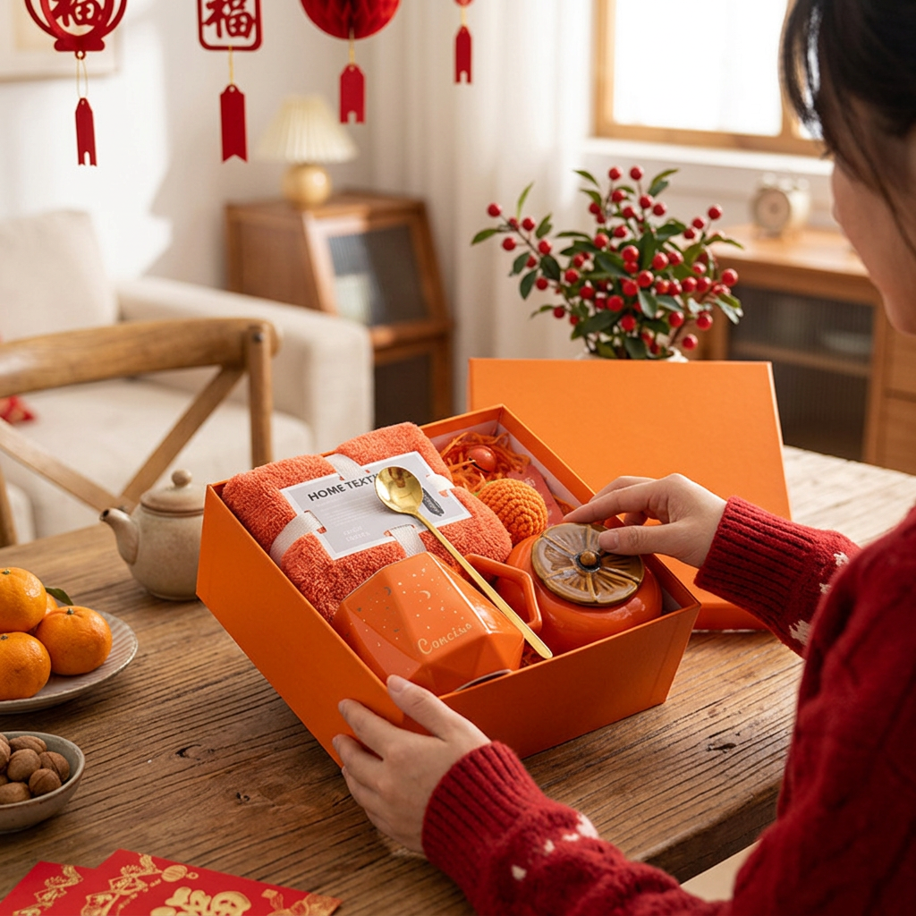 Custom Logo New Year's Festival Persimmon Ruyi Gift Box