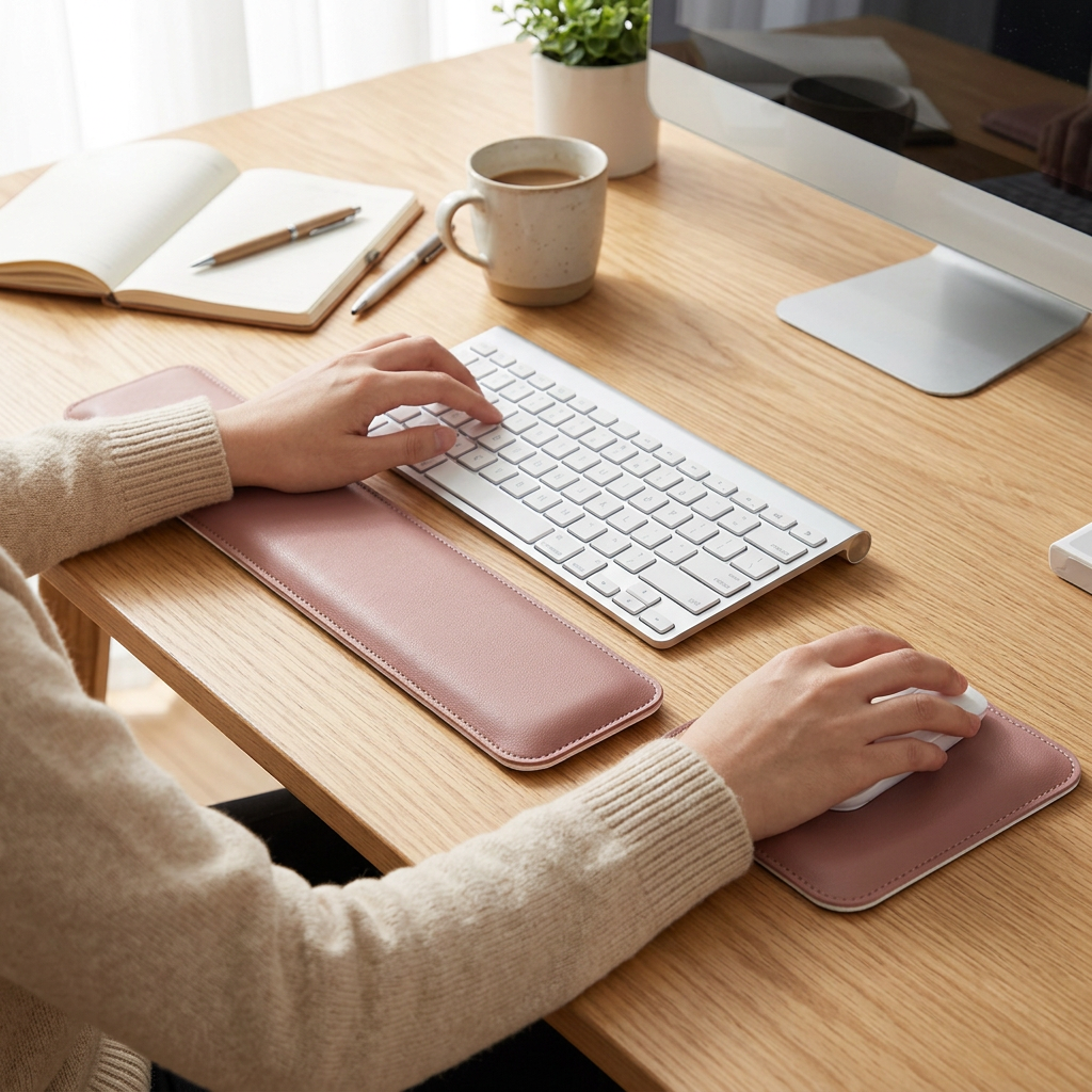 Custom Logo Office Leather Computer Desktop Wrist Pad